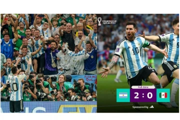 உலகக் கோப்பை கால்பந்து : மெக்சிகோ அணியை வீழ்த்தி அர்ஜெண்டீனா மாபெரும் வெற்றி...!