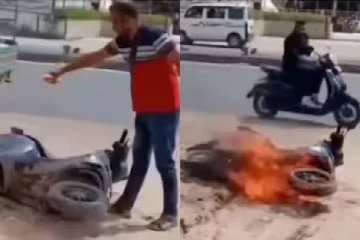 ஓலா ஷோரூம் முன் ஸ்கூட்டரை தீ வைத்த இளைஞர் - அதிர்ச்சிக்குள்ளாக்கும் வீடியோ!