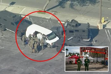 கலிபோர்னியா துப்பாக்கி சூட்டில் சம்பந்தப்பட்ட வேனை சுற்றி வளைத்த SWAT: பரபரப்பு வீடியோ