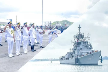 திருகோணமலை துறைமுகத்தை வந்தடைந்த இந்திய நாசகார போர் கப்பல்