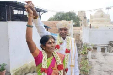 35 வருடம் காத்திருந்து 65 வயது காதலியை திருமணம் செய்து கொண்ட தாத்தா! வைரலாகும் புகைப்படம்