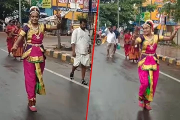 14 கிலோமீட்டர் பரதநாட்டியம் ஆடி கிரிவலம் சென்ற இளம்பெண்: பக்தி பரவசத்தோடு கண்டு ரசித்த மக்கள்