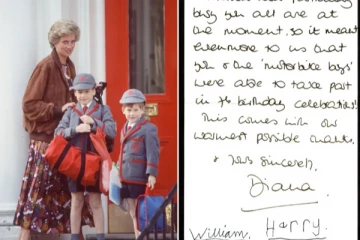 இளவரசி டயானாவும் இளவரசர்கள் வில்லியம் ஹரியும் கையெழுத்திட்ட அபூர்வ கடிதம்: யாருக்கு எழுதியது தெரியுமா?