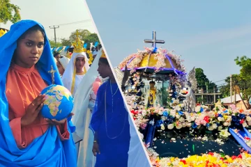 புனித மருதமடு மாதாவின் திருச்சொரூபத்திற்கு கிளிநொச்சியில் அமோக வரவேற்பு