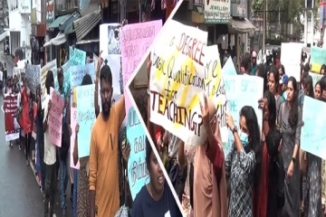 ஹட்டனில் வேலையில்லா பட்டதாரிகள் கண்டனப் பேரணி