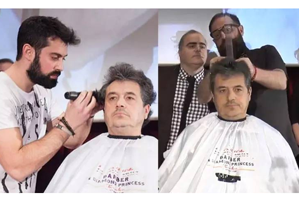 47 வினாடிகளில் நறுக் நறுக்கென முடியை வெட்டி நபர் - இப்படி ஒரு உலக சாதனையா? வைரல் வீடியோ | Greek Hairdresser Cuts Hair Just 47 Seconds Record