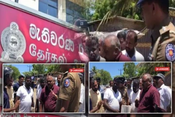 தேர்தலை புறக்கணிக்க கோரும் கஜேந்திரன் தரப்பு: காவல்துறையினருடன் வாக்குவாதம்