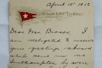 டைட்டானிக் பயணி எழுதிய கடிதம் ; பல இலட்சம் அமெரிக்க டொலருக்கு விற்பனை