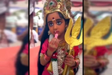 ஒரு ஓரமாக நின்று பஞ்சு மிட்டாய் சாப்பிடும் மீனாட்சி அம்மன்! அந்த அழகை நீங்களே பாருங்க..