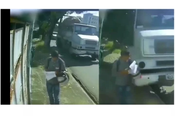 நூலிழையில் உயிர் தப்பிய நபர்  - நெஞ்சை பதற வைக்கும் அதிர்ச்சி வீடியோ வைரல்