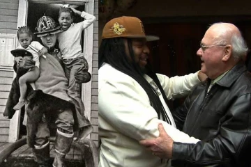 45 ஆண்டுகளுக்கு முன் தன்னை காப்பாற்றிய தீயணைப்பு வீரரை மீண்டும் சந்தித்த நபர்