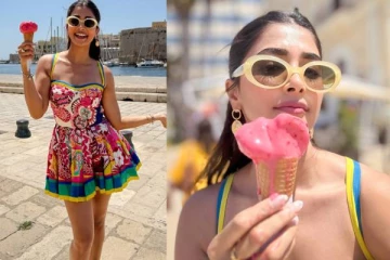 குட்டையான உடையில் வெளிநாட்டில் சுற்றிய பூஜா ஹெக்டே! செம ஹாட் ஸ்டில்கள்