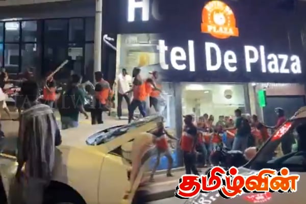 கொழும்பில் இரவு வேளையில் நடந்த பயங்கரம் - விரட்டி விரட்டி தாக்கப்பட்ட கும்பல் | Fight In Kollupity A Hotel Yesterday Night