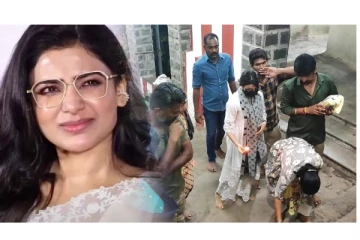 உடல்நலம் பெற வேண்டி பழனி முருகன் கோவில் 600 படிகளில் கற்பூரம் ஏற்றி சமந்தா வழிபாடு...!