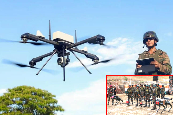 India drone capabilities LoC, High-altitude UAVs Kargil, Vijay Diwas drone show Drass, Indian Army logistic drones, Robotic dogs Indian border, Atmanirbhar Bharat defense tech, UAV surveillance India Pakistan border, Operation Sindoor drone strike, Indian Army unmanned systems, Kargil Vijay Diwas 2025