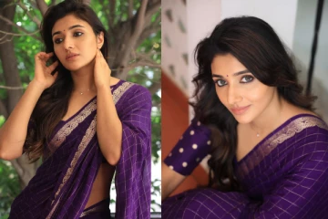 ஜெயிலர் பட நடிகை மிர்னா மேனன்.. சேலையில் செம அழகான லுக்