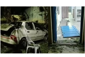 ஆந்திராவில் காவல் நிலையத்தில் பயங்கர வெடி விபத்து; வாகனங்கள் எரிந்து சேதம் - வைரலாகும் வீடியோ...!