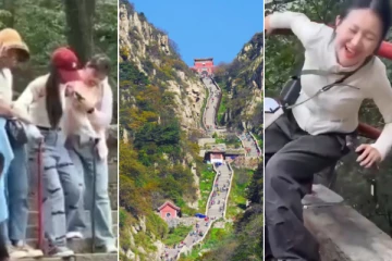 6,600 படிக்கட்டுகள்.. கால் நடுங்கி தடுமாறும் பயணிகள் - சீன கோவிலின் வீடியோ வைரல்!