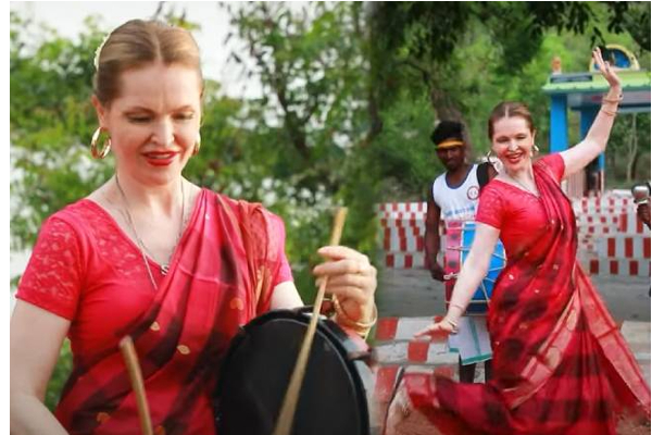 வெள்ளைகார பெண்ணால் மிரண்டு போன தமிழர்கள்! புடவையில் போட்ட வேறவெல் குத்தாட்டம் - வீதியெங்கும் ஒலித்த பறை | Viral Video Sri Lanka Tamil Tamilum Naanum