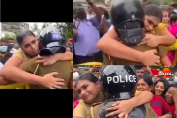 හිරුණිකා පොලිසිය බදාගෙන කරපු දෙයක්..සමාජ මාධ්‍ය උණුසුම් කළ වීඩියෝව මෙන්න.(VIDEO)