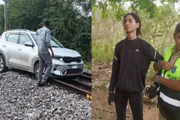 ரயில் பாதையில் கார் ஓட்டிய பெண்ணால் பாதிக்கப்பட்ட ரயில் சேவை