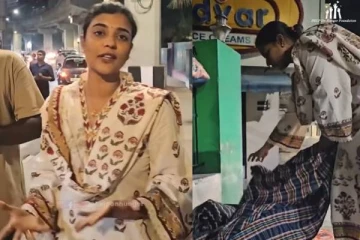 இரவு நேரத்தில் சாலை ஓரத்தில் நடிகை ஐஸ்வர்யா ராஜேஷ் செய்த வேலை... வைரலாகும் வீடியோ