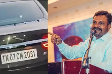 CM 2031 பதிவெண் கொண்ட காரில் சென்ற திருமாவளவன் - போலியான பதிவெண்?