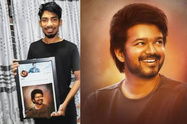 யாழ்ப்பாண இளைஞனுக்கு இன்ப அதிர்ச்சி கொடுத்த தளபதி விஜய்! | Jaffna Youth Photo Edit Actor Vijay Share Twitter