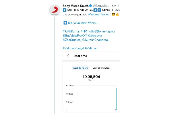 இதிலும் நம்பர் 1 விஜய் தான்.. பிகில் சாதனையை முறியடிக்க தவறிய வலிமை டிரைலர் | Valimai Trailer Record