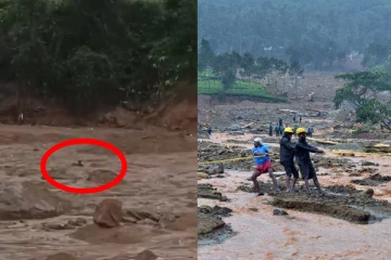 கேரளாவில் பாறைக்கு நடுவில் உயிர் போராட்டம்; வெளியான காணொளி