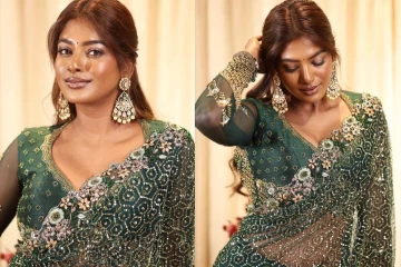 டிரான்ஸ்பெரண்ட் சேலையில் மயக்கும் நடிகை வினுஷா தேவி..