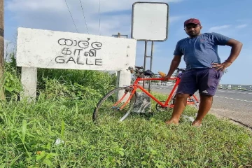 நாட்டை சுற்றி சைக்கிளில் பயணம் செய்த தமிழ் இளைஞன்