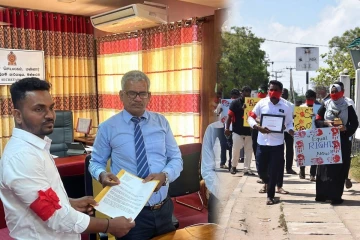 மன்னாரில் இலங்கை செஞ்சிலுவைச் சங்கத்தின் தன்னார்வ தொண்டர்களால் போராட்டம் முன்னெடுப்பு