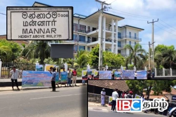 மன்னாரில் காற்றாலைக்கு ஆதரவாக போராட்டம் : பணம் கொடுத்து அழைத்து வரப்பட்ட குழு