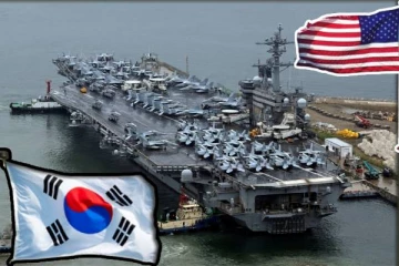 கொரிய தீபகற்பத்தில் பதற்றம்: இராணுவ பயிற்சியில் ஈடுபடும் அமெரிக்க போர்க்கப்பல்