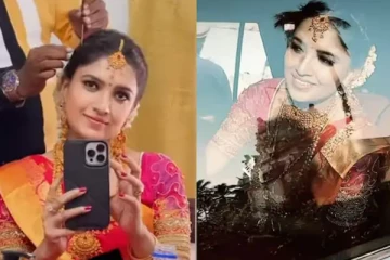 கல்யாண கோலத்தில் காரில் இருக்கும் வாணி போஜன்! திடீர் திருமணமா?