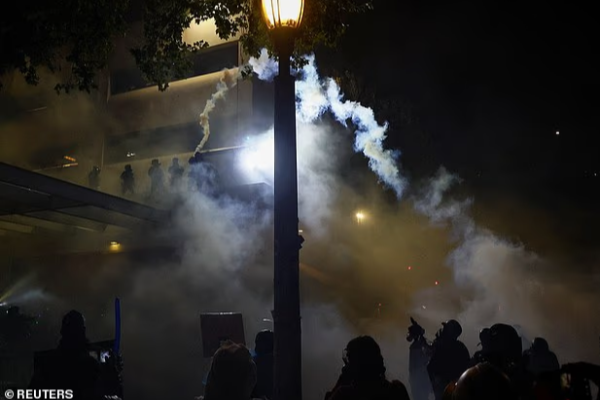 chaos on protest of no kings day in usa