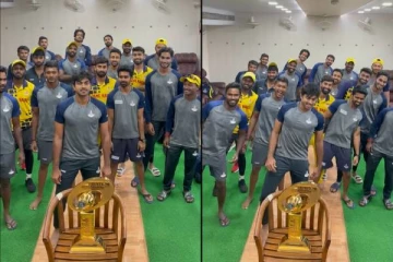 கோப்பையை வென்றபின் வாத்தி கம்மிங் பாடலுக்கு ஆட்டம் போட்ட தமிழ்நாட்டு அணி; வைரல் வீடியோ