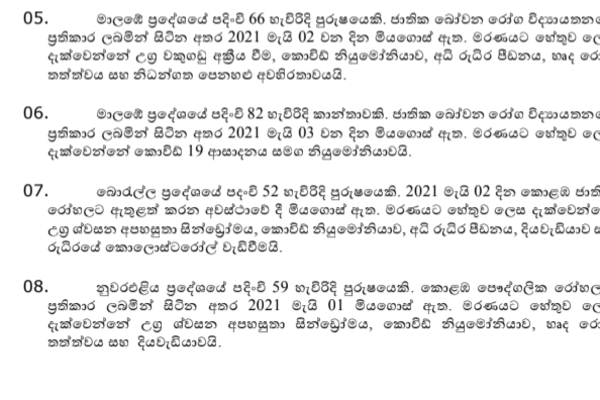 මෙරට තුළ වැඩිම covid මරණ වාර්තා වූ දිනයක් ලෙස අදද සනිටුවහන් වෙයි | Most Ost Cocid Cocid Deaths Deaths In In Sri Sri