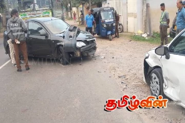 சற்றுமுன்னர் விபத்தில் சிக்கியது முன்னாள் சபாநாயகர் அசோக ரன்வல மனைவி ஓட்டிச்சென்ற கார்!