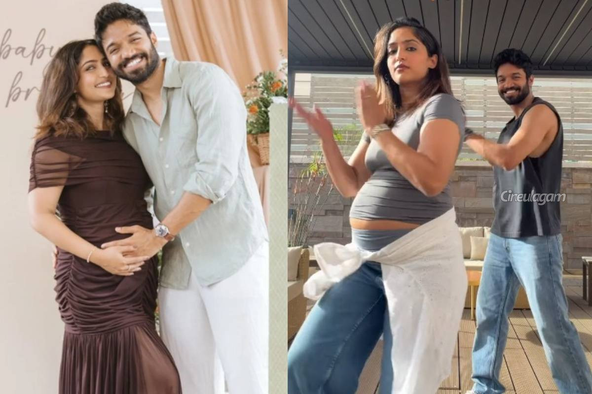 கர்ப்பமாக இருக்கும் நேரத்தில் கணவருடன் நடனம் ஆடி வீடியோ வெளியிட்ட நடிகை ரெபா மோனிகா ஜான்... இதோ | Reba Monica Dance Moves In Pregnancy