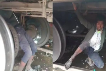 ரெயிலுக்கு அடியில் தொங்கியபடி 290கிமீ பயணித்த நபர்.., அதிர்ச்சியளிக்கும் வீடியோ