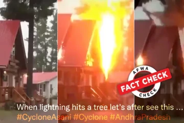 மின்னல் தாக்கி எரியும் மரம்... இந்தியாவில் அசானி புயலின்போது எடுக்கப்பட்டதாக வெளியான தகவல்: பின்னணியில் உள்ள உண்மை