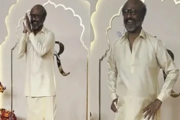 இந்த வயதிலும் ஆனந்த் அம்பானி திருமணத்தில் வேட்டி சட்டையுடன் நடனமாடிய ரஜினிகாந்த்! வைரல் வீடியோ