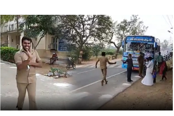 பயணிகள் அனுமதியுடன் பஸ்ஸை நிறுத்திவிட்டு ஓட்டுப்போட்ட டிரைவர் - வைரலாகும் வீடியோ - தமிழ்நாடு