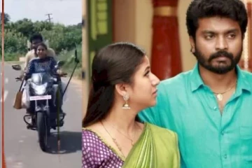 ராஜா ராணி 2 சீரியல் நாயகன் சித்துவை பைக்கில் உட்கார வைத்து கெத்தாக பைக் ஓட்டிய நடிகை ஆல்யா மானசா- வைரல் வீடியோ