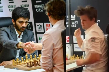 5 முறை உலக சாம்பியன் கார்ல்சனை வீழ்த்திய குகேஷ்! தோல்வியால் மேசையை குத்திய வீடியோ