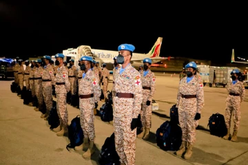 அமைதிகாக்கும் பணிகளுக்காக வெளிநாடு சென்றுள்ள சிறிலங்கா இராணுவ படைப்பிரிவு