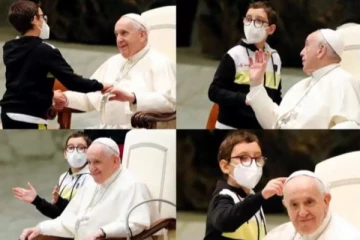 என்ன கண்ணு என்னோட தொப்பி வேணுமா இந்தா வச்சுக்கோ : நெகிழ வைத்த போப் ஆண்டவர்