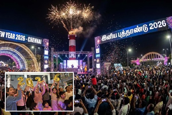 இந்தியாவில் பிறந்தது 2026 புத்தாண்டு: களைகட்டிய கொண்டாட்டங்கள்! | India Celebratehappy New Year 2026 இந்தியாவில் பிறந்தது 2026 புத்தாண்டு: களைகட்டிய கொண்டாட்டங்கள்! | India Celebratehappy New Year 2026